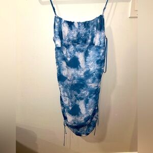 blue and white mini dress, NWT